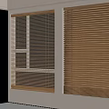 Wooden Blinds Covering Windows In Bright Interior With Natural Light