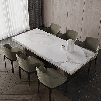 Modern Dining Table and Chair 3d model