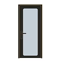 Modern Exterior Door With Black Frame Large Glass Panel And Handle Design