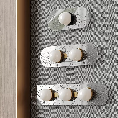 Modern Glass Wall Lamps with White Globe Bulbs Mounted on Gray Textured Wall 3d model Modern Glass Wall Lamps with White Globe Bulbs Mounted on Gray Textured Wall 3d model