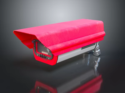 Red Computer Case With Modern Design Metal Parts And Reflective Surface 3d model