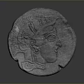 Ancient Circular Stone Relief Sculpture With Detailed Human Head Profile And Artistic Design