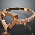 Rose Gold Heart Shaped Ring Fashion Accessory With Modern Shiny Metal Design