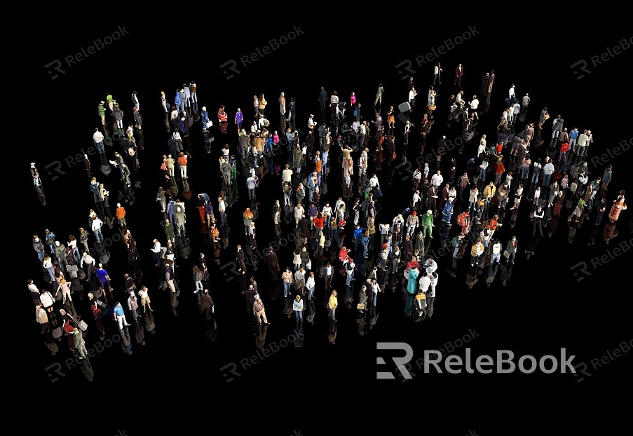 People and Characters Combination Bird's Eye View People and Many People Scenarios model