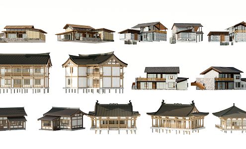 New Chinese Style Folk Houses Rural Folk Houses Rural Architecture Rural Self-built Houses Residential Buildings Residential Buildings Residential Buildings Residential Buildings Residential Buildings 3d model