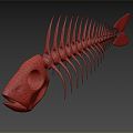 Modern Skeleton Fish Skeleton Fish Bone Fish Fossil Steel Fish Skeleton 3d model