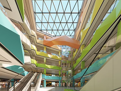 Modern Atrium Mall Atrium 3d model