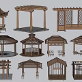 Modern landscape gallery landscape pavilion landscape framework pavilion skeleton 3d model