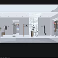Modern Clothing Store Interior With Clothing Racks Display Shelves And Hanging Clothes