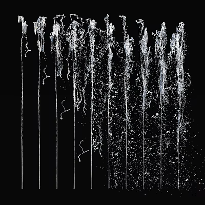 Decorative Garden Water Feature with Vertical Streams and Splashing Droplets 3d model