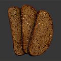 Delicious Sliced Whole Grain Bread With Seedy Texture On Black Background And Reflection