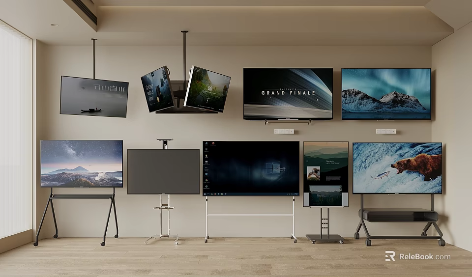 Various TVs Showcased In Modern Interior Space 3d model 