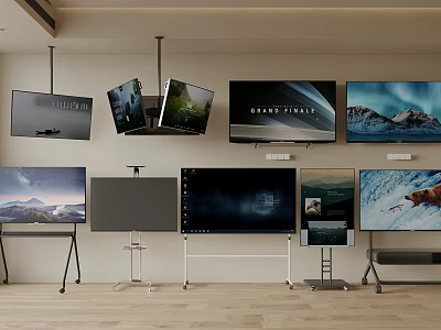 Various TVs Showcased In Modern Interior Space 3d model