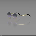 Stylish Cloud Shaped Sunglasses with Gradient Tinted Lenses Lightning Decorations Gold Frame and Black Temples