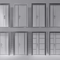 Various Double Door Designs With Different Colors And Panel Patterns For Home Interiors 3d model