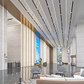 Modern Company Lobby Front Desk Lobby 3d model