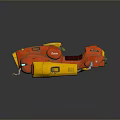 Futuristic Red And Yellow Vehicle Model With Cockpit And Seats Design