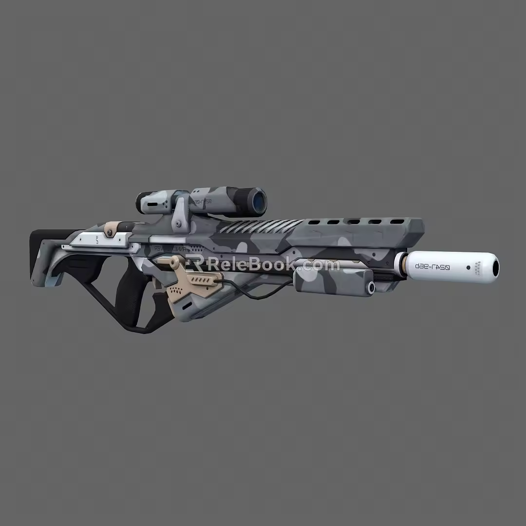 modern submachine gun 3d model