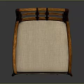 Natural Rattan Weave Leisure Chair With Wooden Frame And Light Colored Cushion