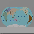 Colorful World Map Cultural Wall Featuring Continents Oceans and Geographic Labels for Educational