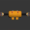 Yellow Robot Character With Red Antennas Black Arms And Colorful Buttons