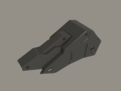 Black Mechanical Part 3D Model With Geometric Shape And Screw Holes 3d model