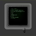 Vintage Retro Computer Monitor With Green Screen And Text Display Design
