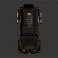 Police Utility Vehicle with Off Road Design Spotlight on Roof and Muddy Exterior