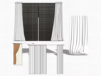 modern curtain blinds 3d model