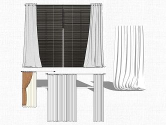 modern curtain blinds 3d model