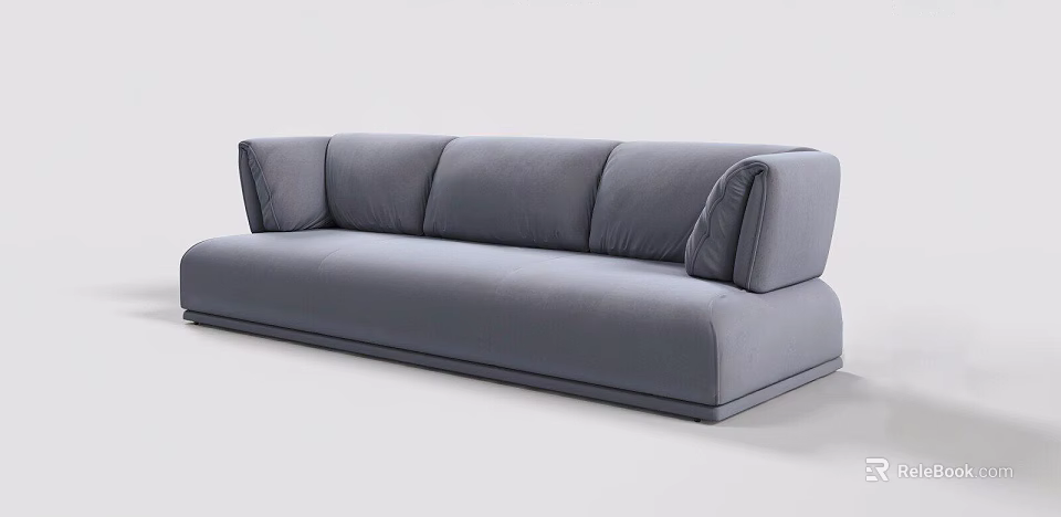 Modern Gray Fabric Sectional Sofa With Clean Lines And Simple Design 3d model