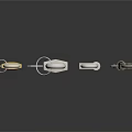 Multiple Gold And Silver Padlocks With Keys On Black Background Reflections 3d model
