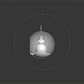 Transparent Spherical Decorative Pendant Light Featuring Snowman Design On Black Surface