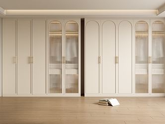 Cream wardrobe French wardrobe 3d model