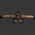 Game Movie Character Female Adventurer Brown Crop Top Shorts Utility Belt Wrist Guards Combat Boots