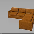 Orange L shaped sofa as modern furniture piece with sleek design
