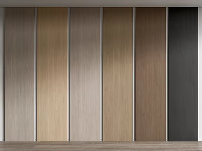 Various Wood Grain Vertical Wall Panels in Different Colors for Home Interior 3d model
