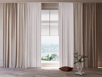 modern curtain cloth curtain 3d model