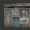 Old Vintage Building With Weathered Stone Facade Decorative Details Wooden Doors And Windows