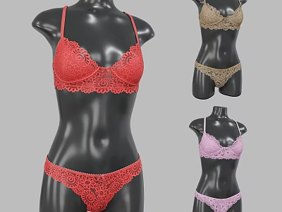 Retro Commercial Equipment Underwear Dummy Score Lace 3d model