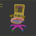 Ergonomic Office Chair With Mesh Backrest Black Armrests And Orange Seat Cushion