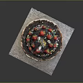 Two Layer Chocolate Cake Topped With Fresh Strawberries White Candles And Colorful Sprinkles