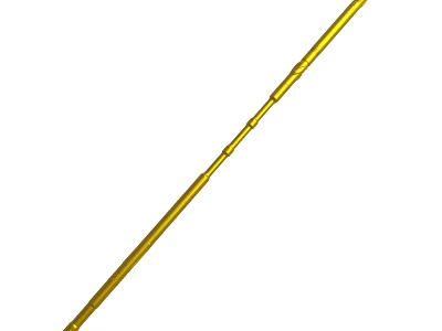 Golden Decorative Rod With Slender Segmented Design And Shiny Surface 3d model