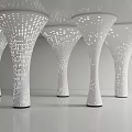 Hollow Cylinder Transparent Column Special Shaped Luminous Cylinder Luminous Stainless Steel Column Science and Technology Sense Decorative Column Gradient Perforated Column 3d model