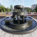 European-style fountain water feature 3d model