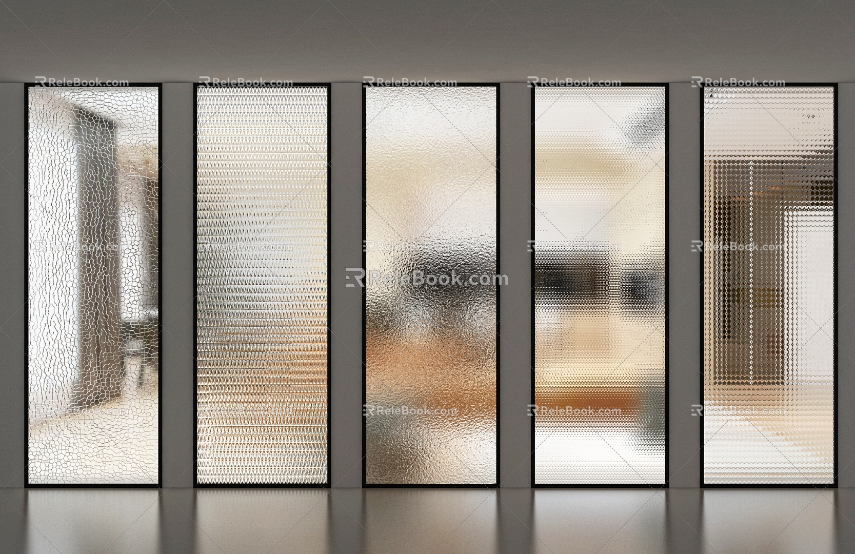 Glass partition screen 3d model