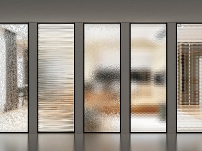 Glass partition screen 3d model