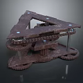 Sturdy Mechanical Hardware Tool with Metal Frame Gears Chain and Interlocking Parts