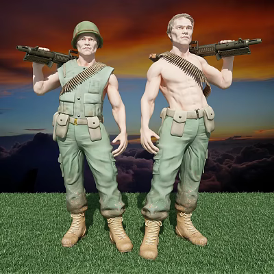 Modern Soldier Military Machine Gun Weapon Warrior Man 3d model Modern Soldier Military Machine Gun Weapon Warrior Man 3d model