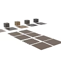 Wooden Components With Circular Design Dark Wooden Wall And Various Wood Texture Samples